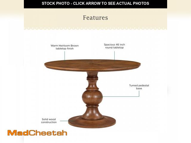 Lot 74-12423731 - (PEDESTAL ONLY) Pioneer Woman Callie Round Dining Table Pedestal , Heirloom Brown Finish - UNUSED
