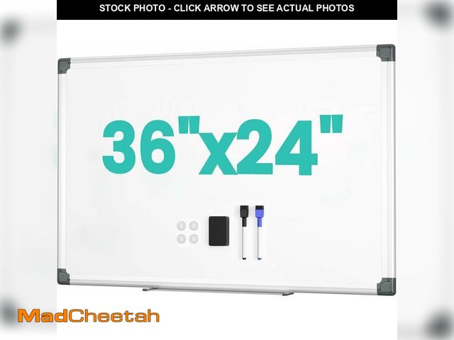 Lot 74-13382655 - VUSIGN Magnetic Whiteboard for Wall, 36" x 24" Hanging Whiteboards for Office, School, Home, Include...