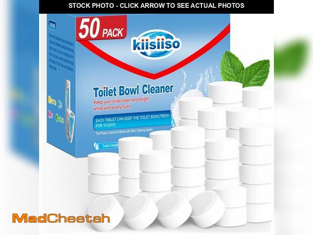 Lot 74-12702510 - KIISIISO Toilet Bowl Cleaner Tablets 50 PACK, Automatic Bleach Toilet Tank Cleaners, Bathroom Long-L...