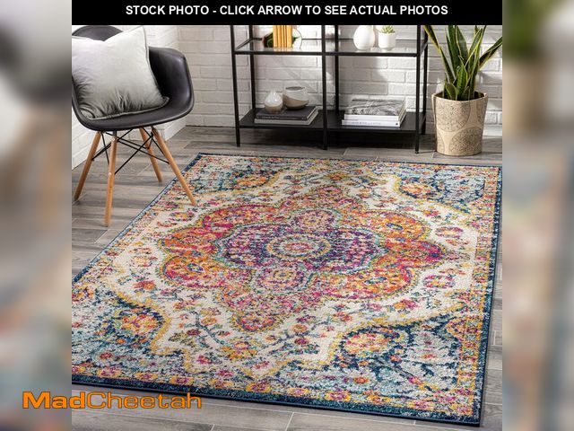 Lot 74-14305022 - Livabliss Area Rugs - 5x7 Romaine Vintage Boho Fuchsia Mustard Blue Area Rug for Living Room Bedroom...