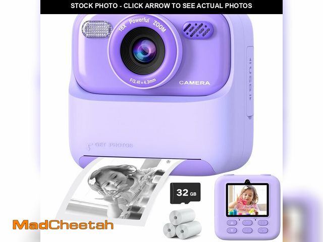 Lot 74-12713704 - Kids Instant Digital Cameras for Boys and Girls, 1080P HD Dual-Lens Selfie Digital Camera with Print...