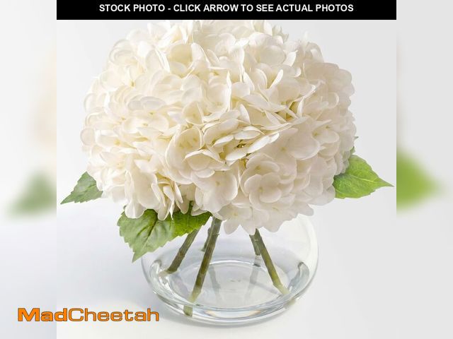 Lot 74-14144495 - AMORISE Hydrangea Artificial Flowers with Vase, Real Touch Latex Fake Hydrangeas Spring Stem Leaves ...