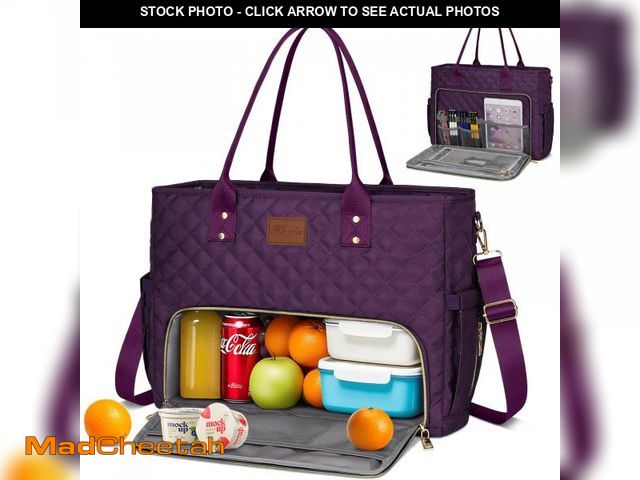Lot 74-12308881 - KKXIU Lunch Tote Bag for Teacher &amp; Nurse, 15.6 Inch Laptop Tote with Insulated Lunch Box Pocket ...