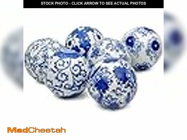 Lot 74-14067553 - Red Lantern 3" White Porcelain Decorative Ball Set - UNUSED