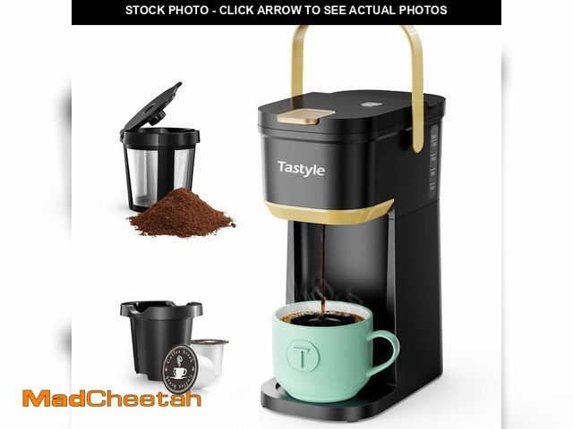 Lot 74-12978454 - Tastyle Single Serve One Cup Coffee Maker, for K Cups and Grounds, Mini Coffee Maker with Portable H...