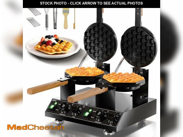 Lot 74-13733950 - PYY Bubble Waffle Maker - 3100W Commercial Hong Kong Egg Waffle Maker, Double Head, 180 degree Rotat...