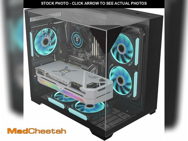 Lot 74-13040249 - (MISSING HARDWARE) GOPIE Mini ITX Computer case, T03 Black mini Tower Gaming PC Chassis with Three-S...