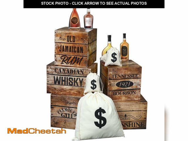 Lot 74-12605214 - Marsui 13 Pcs Roaring 20s Party Decorations Photo Backdrop Speakeasy Decor Including 5 Wood Grain Bo...