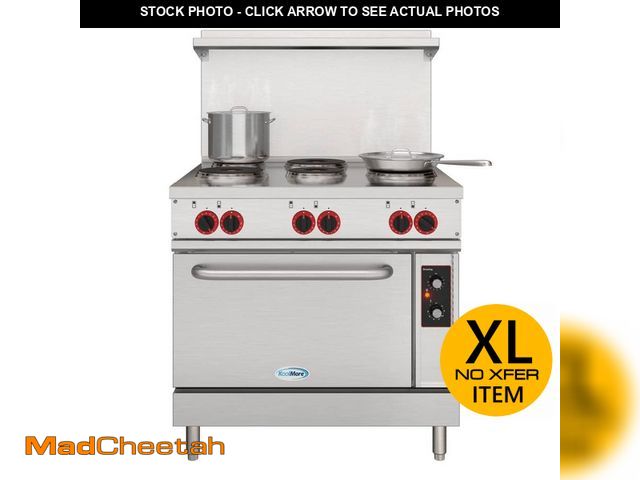 Lot 74-14560632 - Koolmore 36 in. Commercial Electric Range with 6-Burners and 1-Standard Electric Oven in Stainless S...