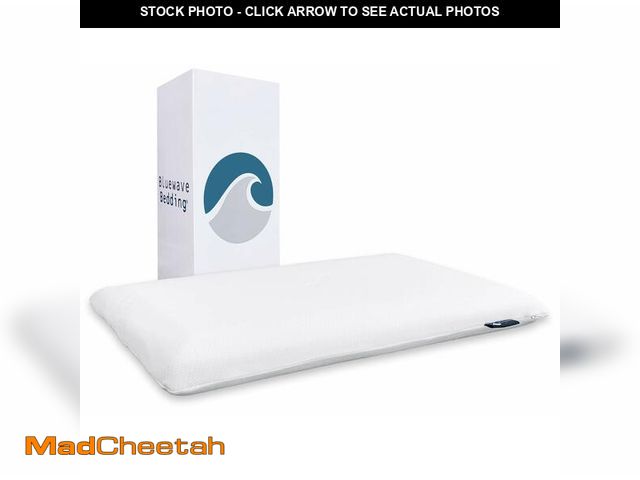 Lot 74-13622696 - Bluewave Bedding Hyper Slim Gel Memory Foam Pillow for Stomach and Back Sleepers - Thin, Flat Design...