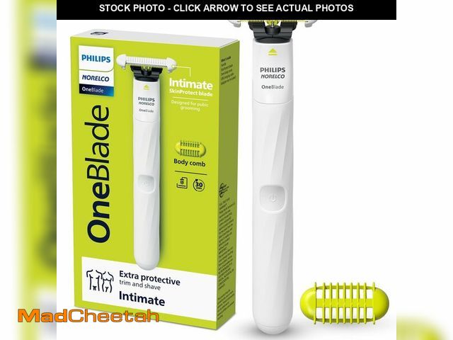 Lot 74-12606499 - Philips Norelco OneBlade Intimate, Designed for Pubic Grooming, Trim &amp; Shave with Extra Skin Pro...