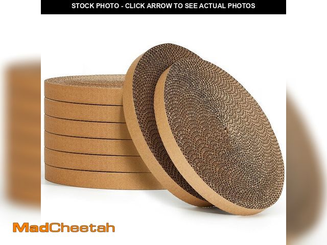 Lot 74-12706292 - Taiyin 8 Pieces Corrugated Cardboard Cat Scratcher Round Cat Scratcher Refill Scratcher Replacement ...