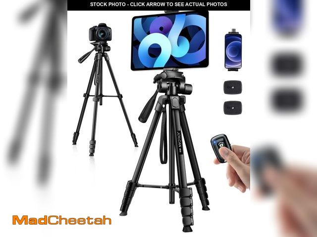 Lot 74-11551908 - JOILCAN Phone Tripod Stand, 68" Tripod for iPad iPhone Tablet with Remote Universal Holder Carry Bag...