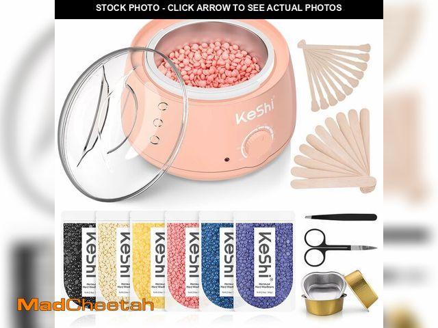 Lot 74-13951309 - KeShi Waxing Kit, Painless Hair Removal Wax Warmer with 6 Bags Hard WaxBeans for Full Body, Legs, Fa...