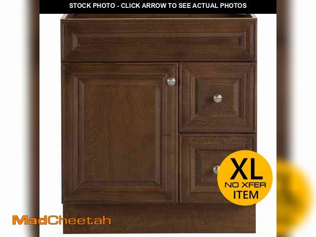 Lot 74-12771301 - Glacier Bay Glensford 30 in. W x 22 in. D x 34 in. H Bath Vanity Cabinet without Top in Butterscotch...