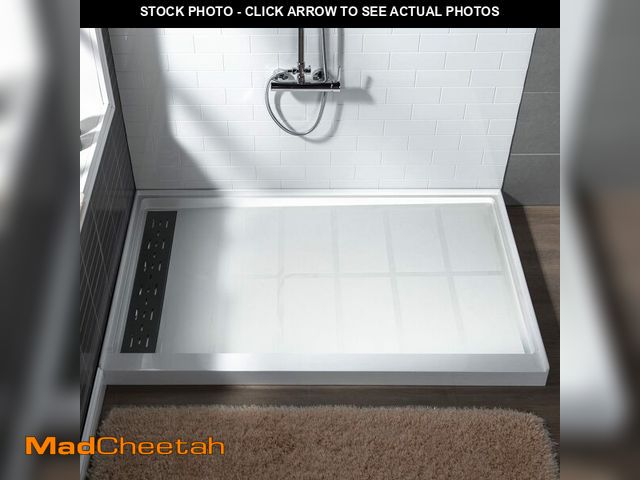 Lot 74-13790634 - WOODBRIDGE 48"L x 36"W x 4"H Shower Base,Left Drain,Non-Slip Single Threshold Shower Pan, Solid Surf...