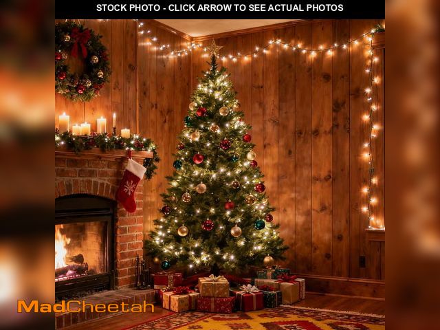 Lot 74-13044343 - DAYBETTER 7.5ft Christmas Tree Artificial, Pre-lit with 450 LED Warm White Lights, 1300 Branch Tips,...