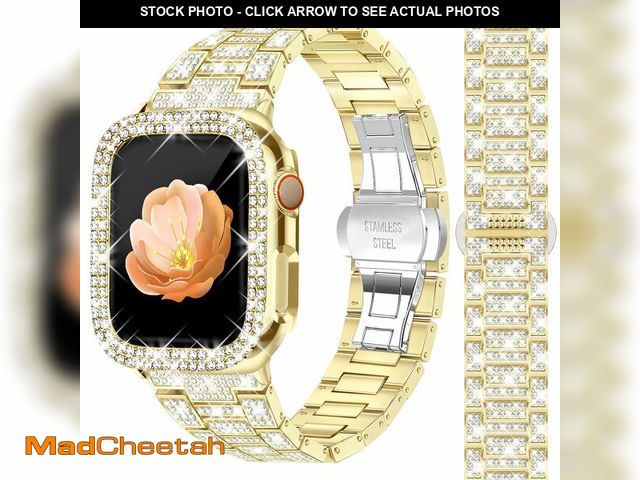 Lot 74-13475111 - Newlibery Full Bling Watch Bands with Bling Case for Women Compatible with Apple Watch Band 40mm Ele...