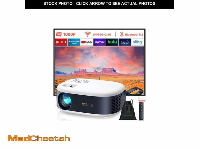 Lot 74-12716217 - Projector with WiFi and Bluetooth, Full HD 1080P Portable Projector, 4K Supported Outdoor Projector,...