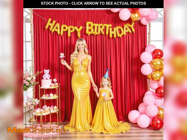 Lot 74-13946341 - 10ft x 7ft Red Backdrop Curtain for Parties Red Wrinkle Free Backdrop Drapes Panels for Wedding Baby...