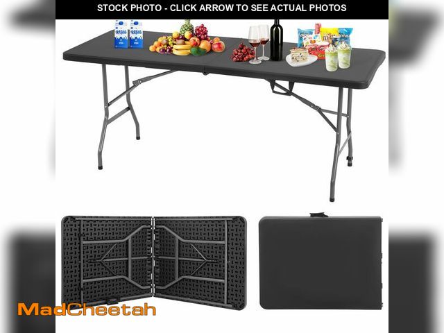 Lot 74-12786405 - BestOffice Outdoor Folding Camping Table Plastic Table Portable Square Height Dining Table Perfect f...