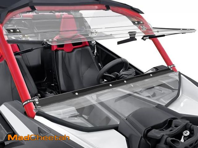 Lot 74-12353133 - StarknightMT Front X3 Flip Windshield Scratch Proof Full Windshield Compatible With Can-Am Maverick ...