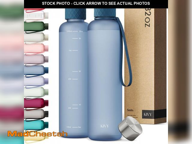 Lot 74-12308874 - KIVY Slim Water Bottle 32oz [Lightweight &amp; Shatterproof] Fits Backpack &amp; Cupholder for Trave...