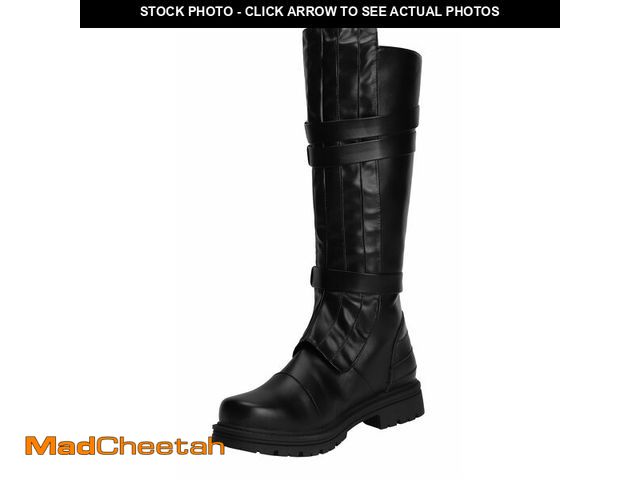 Lot 74-12703491 - Mens Tall Boots Medieval Renaissance Pirate Cosplay Boot Halloween Costume Shoes (Style-A Black, 11)...