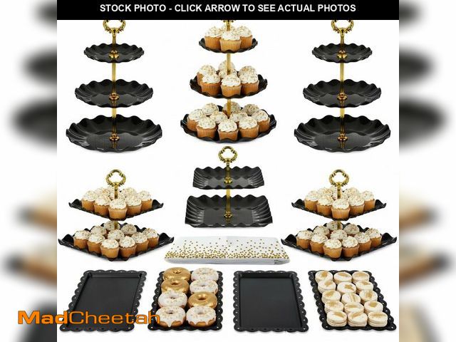 Lot 74-14270963 - Pack of 11 NWK Cake Stand Set, with 3 x Two-Tier and 3 x Three-Tier Cupcake Stands, 4 x Appetizer Tr...