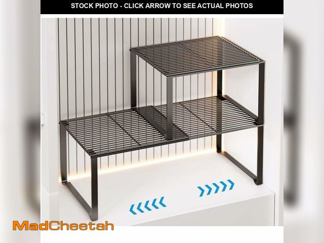 Lot 74-14381278 - HGZBS Extendable Metal Wire Shelf Organizer - Adjustable 15-24.4in Length, Stackable Storage Rack fo...
