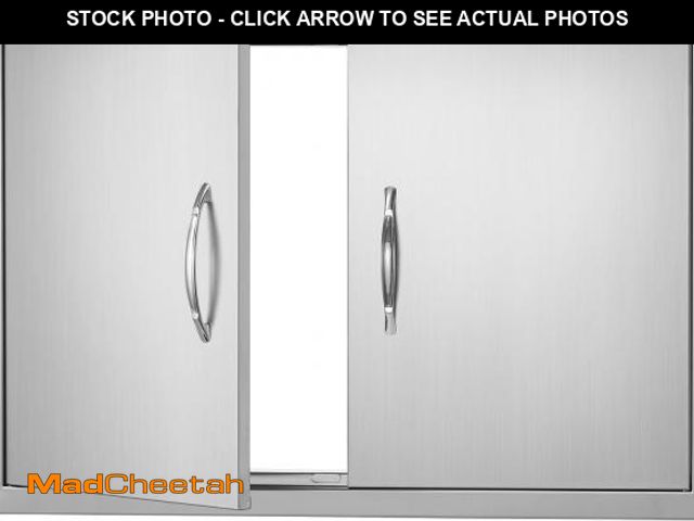 Lot 74-12399418 - VEVOR BBQ Access Door, 30.5W x 21H Inch Double Outdoor Kitchen, Stainless Steel Flush Mount, Wall Ve...