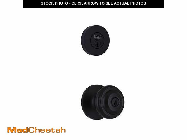 Lot 74-12465014 - Home Decorators Collection Mulholland Matte Black Single Cylinder Door Knob Combo Pack Featuring Dua...