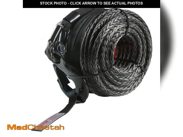 Lot 74-14255845 - SKYSHALO Synthetic Winch Rope, 3/8 in. x 85 ft. 26,500 lbs. Synthetic Winch Line Cable Rope with Pro...