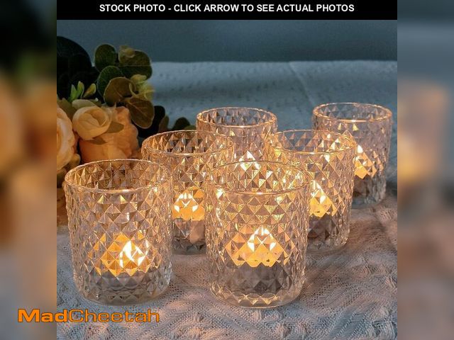 Lot 74-14341587 - Woho 24pcs Clear Votive Candle Holders, Glass Tea Lights Candle Holder for Wedding Decor, Tealight C...