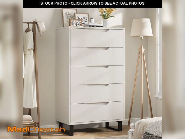 Lot 74-12568284 - GarveeHome 5 Dresser for Bedroom, 50 in Tall Dresser, Freestanding Vertical Drawer with Storage, Woo...