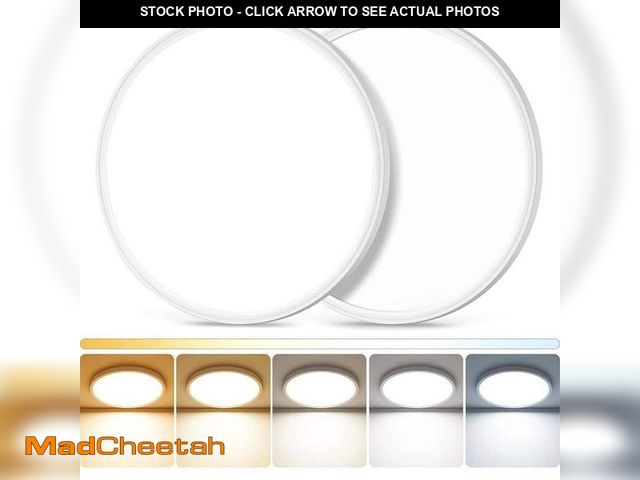 Lot 74-12872004 - KOAOEIRS 12 in. 28-Watt Dimmable White Integrated LED 3600 Lumens Round Flat Panel Ceiling Flush Mou...