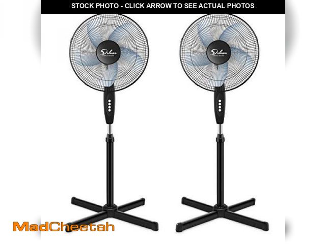 Lot 74-12137248 - Simple Deluxe Oscillating 16ÃÂ¢Ã¢âÂ¬ÃÂ³ 3 Adjustable Speed Pedestal Stand Fan for Indoor, Bedroo...