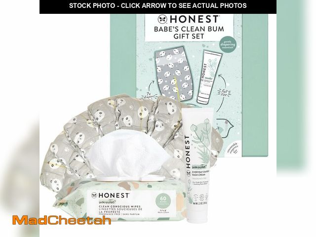 Lot 74-14214235 - The Honest Company Babe's Clean Bum Gift Set, Diapering and Newborn Essentials 99% Water Wipes 60 ct...