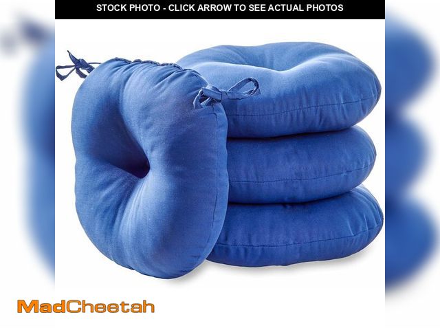 Lot 74-14348771 - Greendale Home Fashions Blue Outdoor 15-inch Bistro Seat Cushion, Set of 4 - UNUSED