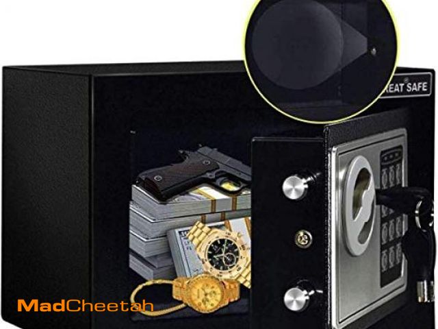 Lot 74-12327955 - JUGREAT Safe Box with Induction Light,Electronic Digital Security Safe Steel Construction Hidden wit...