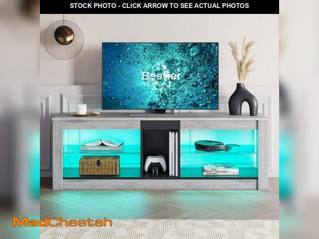 Lot 74-12803731 - Bestier LED TV Stand for 65 inch TVs, Entertainment Center with Storage,TV Console Table for Living ...