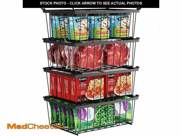 Lot 74-14209943 - iSPECLE Freezer Organizer Bins - 4 Pack Stackable Deep Freezer Organizer Bins for 5 Cu.Ft Chest Free...