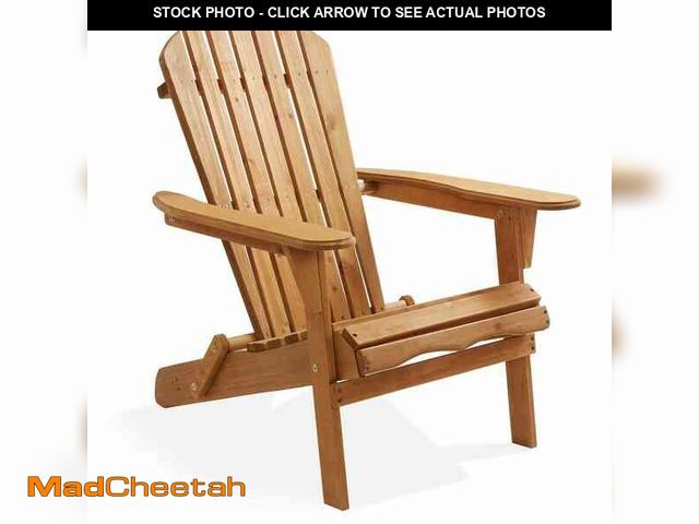Lot 74-12659502 - Casafield Folding Wooden Adirondack Chair, Pre-Assembled Backrest - Natural - UNUSED