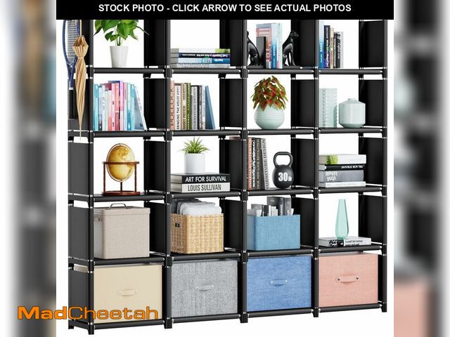 Lot 74-12975026 - Mavivegue Book Shelf, 20 Cube Storage Organizer, DIY Bookcase, Metal Cube Bookshelf,Tall Book case f...