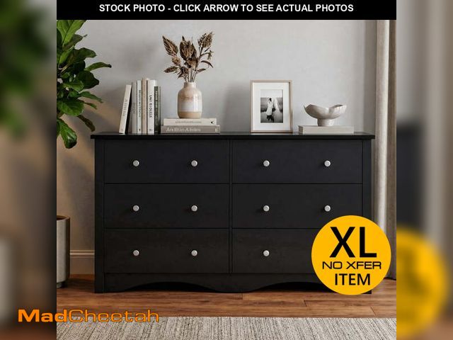 Lot 74-14352094 - Homall 6 Drawer Double Dresser, Modern Chest of Drawers, Wood Storage Cabinet for Bedroom &amp; Livi...