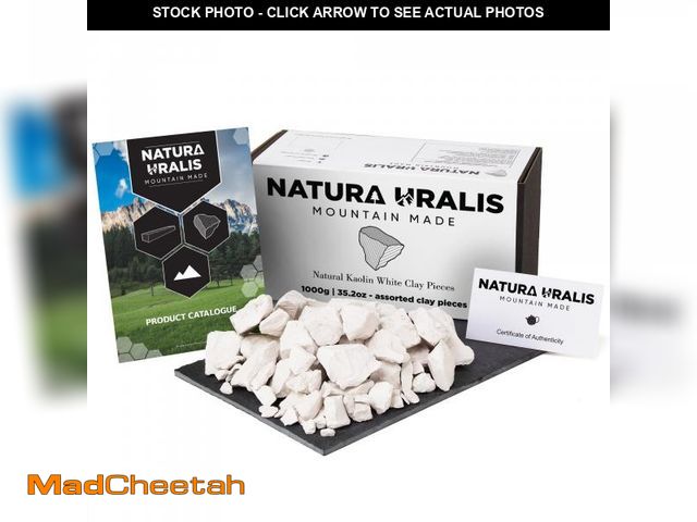 Lot 74-12310676 - Natura Uralis Kaolin White Clay | 35oz of Natural White Clay, Pure White to Off-White - Amazing Crun...