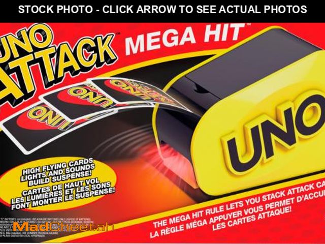 Lot 74-12439201 - Mattel Games UNO Attack Mega Hit Card Game with Random-Action Launcher with Lights &amp; Sounds &amp...