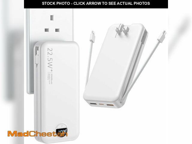 Lot 74-10905723 - Portable Charger with Wall Plug, 20000mAh USB C Power Bank Fast Charging, External Battery Pack with...