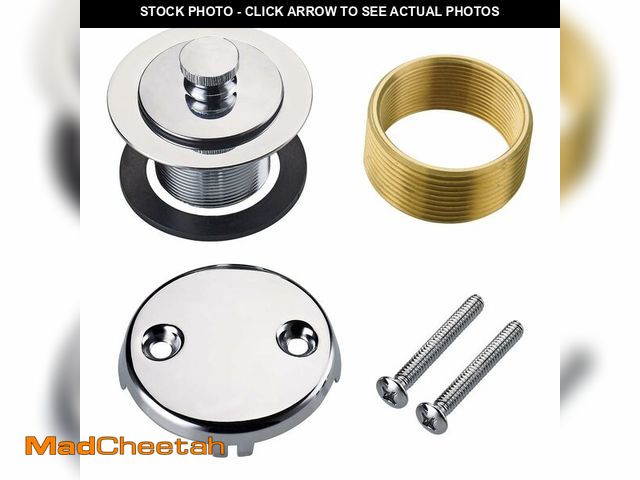Lot 74-14265744 - Chrome Polished Bathtub Tub Drain Conversion Kit Assembly, Wellup Lift and Turn Twist Tub Drain Trim...