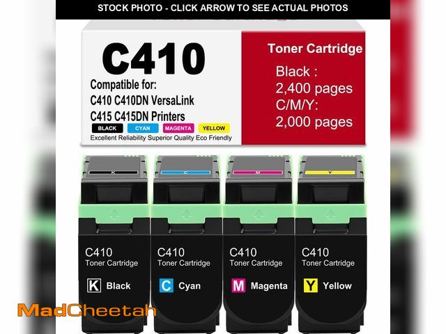 Lot 74-13964956 - Rioflybee C410 C415 Toner Cartridge 4-Pack for 006R04677 006R04678 006R04679 006R04680 Use with C410...